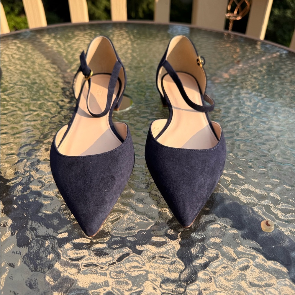 J. Crew Navy Pointed-Toe Heels